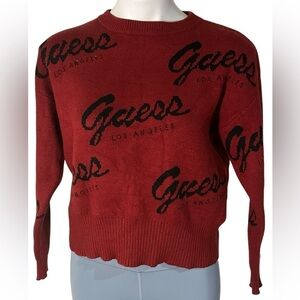 Guess Women's Bold Red Logo Sweater size S .